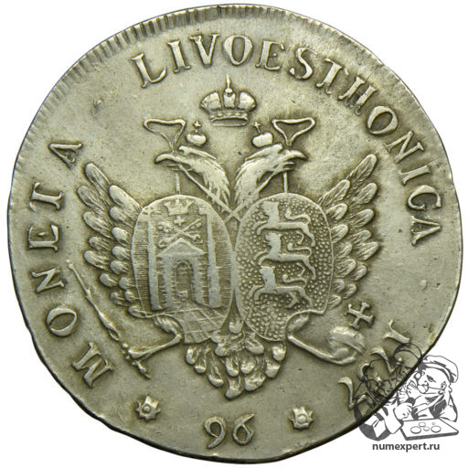 96 копеек 1757 года для Прибалтийских провинций «ливонез» (1)