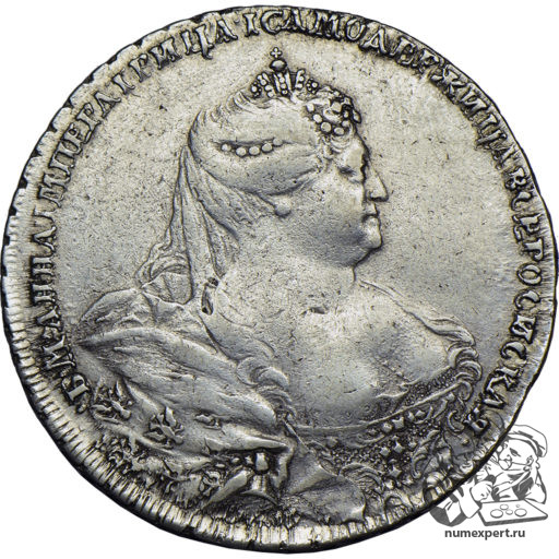 1 рубль 1739 года, московский тип