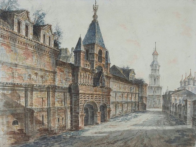 Вид в Замоскворечье на Кадашевский Хамовный двор. Ф.Я. Алексеев. 1800-е