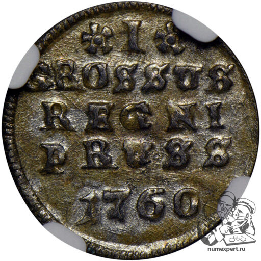 1 грош 1760 года для Пруссии (1) в слабе NGC