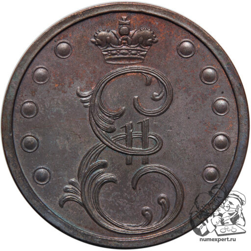 Пробные 10 копеек 1796 года, чеканка в кольце «разукрашенный вензель»_av